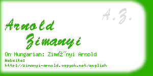 arnold zimanyi business card